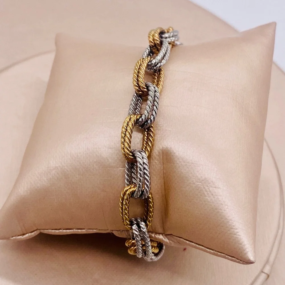 EUC Silver & Gold Plated Double Link Bracelet